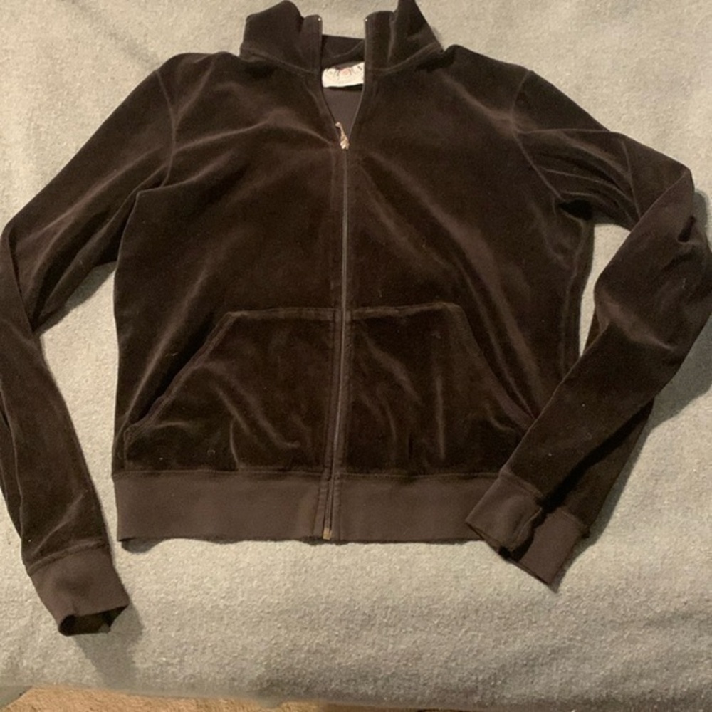 Juicy Couture Black Bomber Jacket Velvet